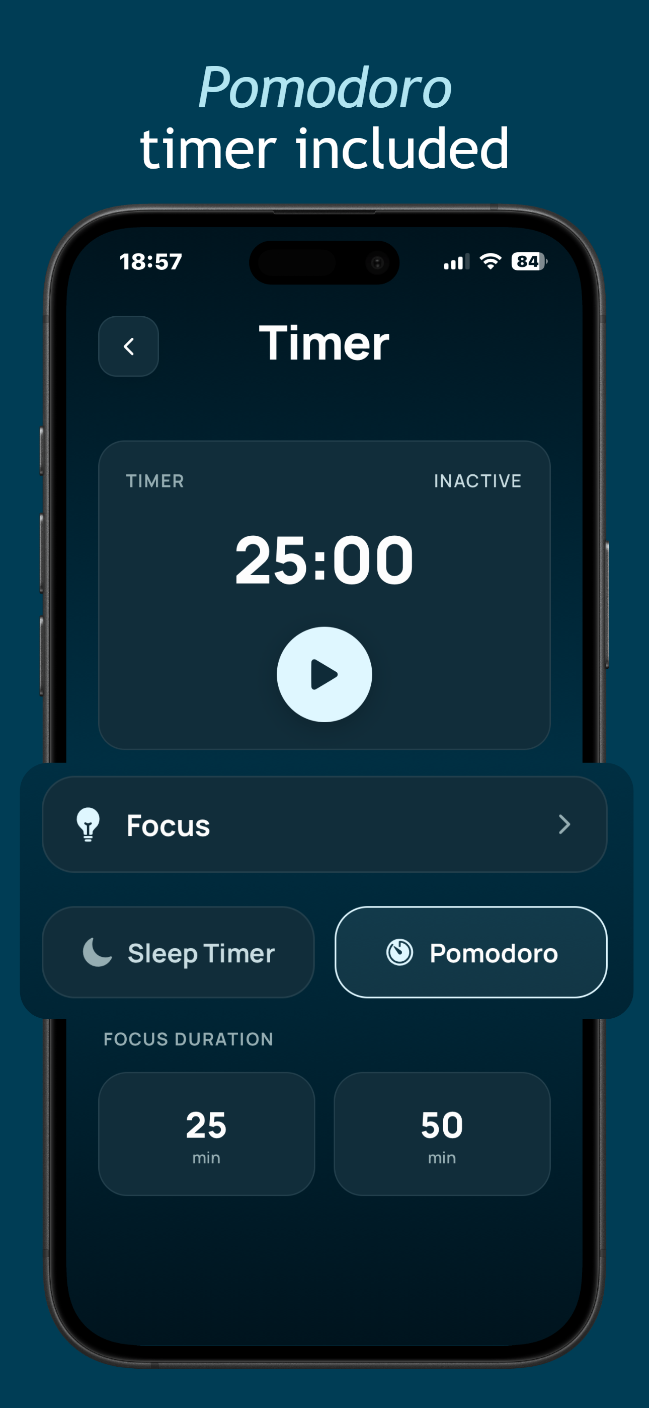 Vitae settings screen with language and playback options